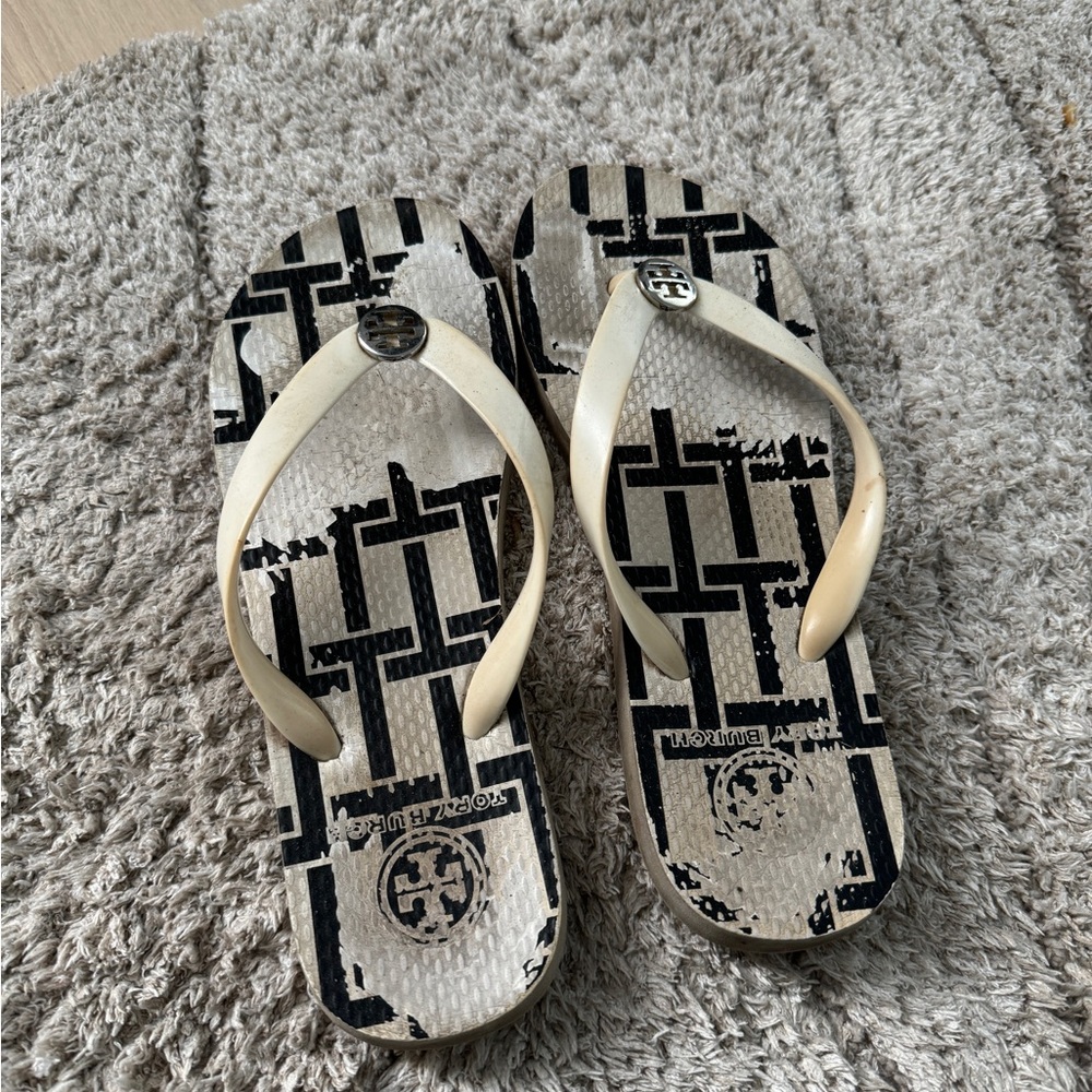 Well worn sandals Tory Burch